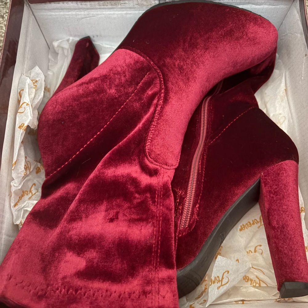 Elegant Velvet Women's Shoes in Rich Red